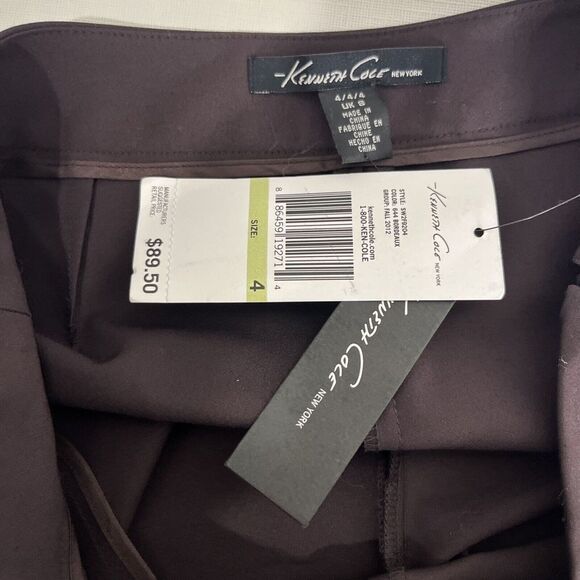 NWT Kenneth Cole Bordeaux Womens Ankle Pant Size 4 Dress Pants Grape Burgundy - Picture 6 of 6